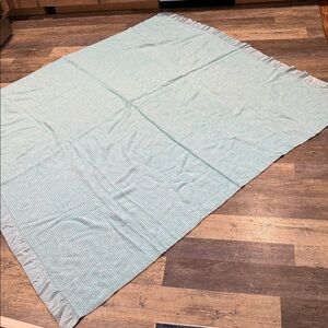 Light Blue and pink Checkered Blanket with satin rim